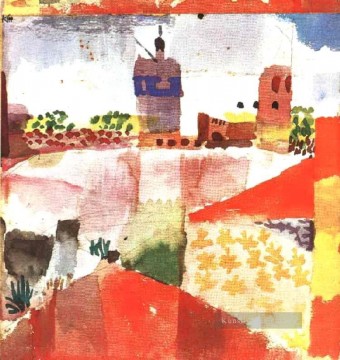  abstrakt malerei - Hammamet mit Moschee Abstrakter Expressionismusus